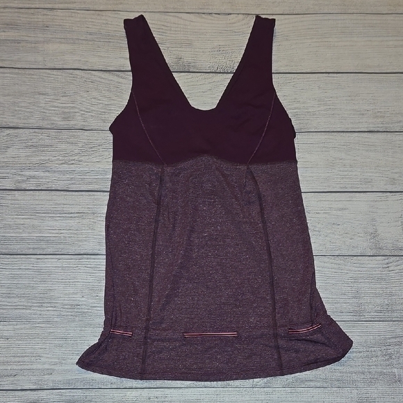 Lululemon Women's Hustle & Bustle Tank Top w/ Drawstring Waistband Purple Size 4 - Picture 1 of 8